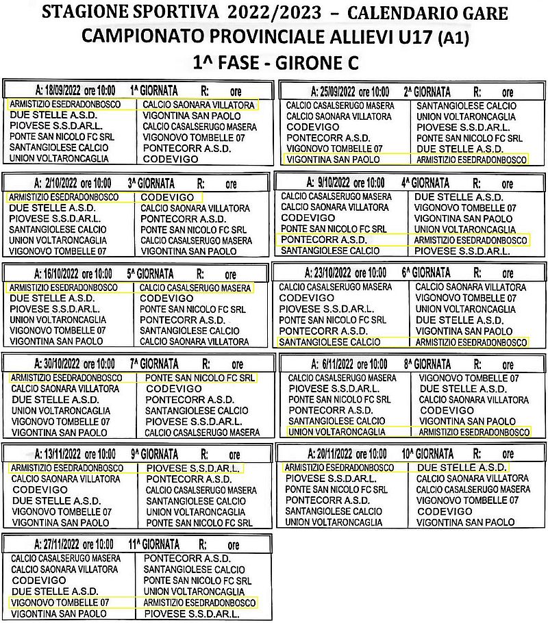 Scheda Leon - Allievi Regionali U17 Girone C Lombardia - 2022-23